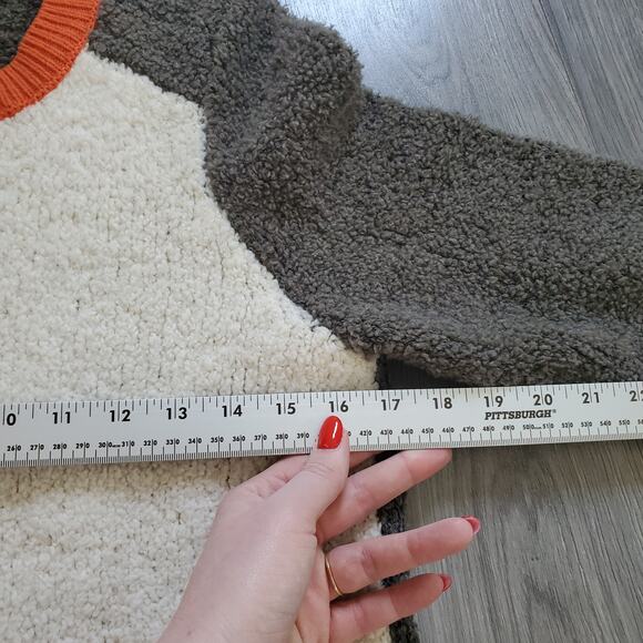 Rag & Bone Sweater Womens Medium Green White Wool Blend Crewneck Pullover Cozy - Picture 4 of 7